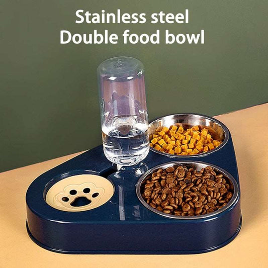 500ML Dog & Cat Feeder Bowl With automatic Water dispenser
